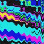 Abstract Wavy Colorful Lines with Grainy Texture Wallpaper