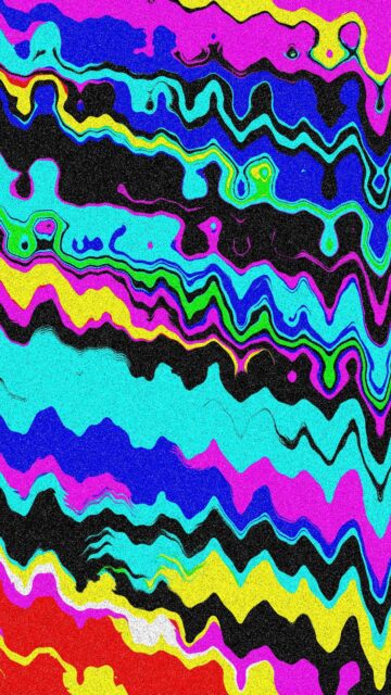 Abstract Wavy Colorful Lines with Grainy Texture Wallpaper