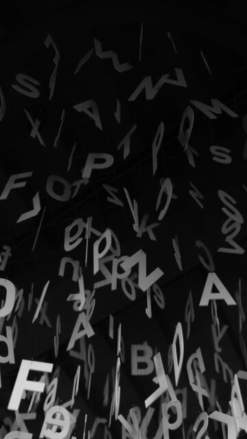 Alphabet Letters Falling in Darkness - Mobile Wallpaper