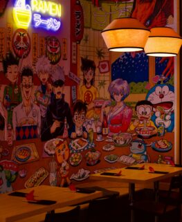 Anime Characters and Ramen Wall Art Wallpaper 4K