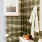Bathroom Inspiration - Green Plaid Wallpaper