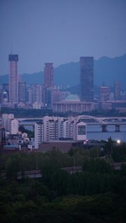 City Skyline at Dusk with Modern Architecture
