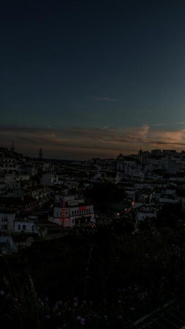 Dusk Cityscape with Buildings and Lights