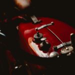 Vintage Red Motorcycle Gas Tank Close Up
