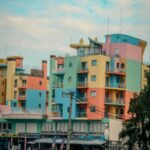 Vibrant Cityscape with Balconies
