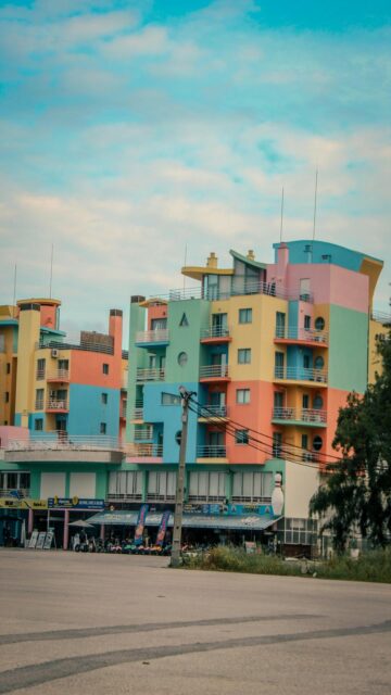 Vibrant Cityscape with Balconies