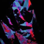 Crisp Mobile Wallpaper: Crinkled Foil with Red and Blue Lighting