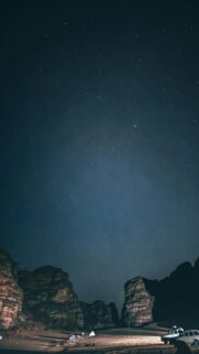 Desert Night Sky with Tents