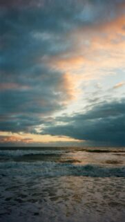 Choppy Ocean Dusk Clouds