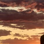 Dramatic Sunset Sky Over Silhouetted Mountains - Mobile Wallpaper