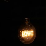 Edison Bulb Love Illuminated Inside Mobile Wallpaper