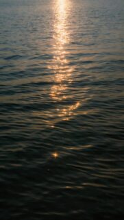 Golden Sun Reflection on Rippling Water Surface