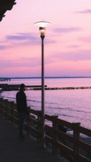 Purple Sunset Ocean View Wallpaper
