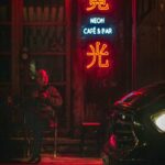 Neon Nights: Cafe and Bar Atmosphere