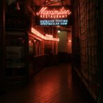 Maximilian Restaurant Neon Sign Outdoor Seating Nightlife