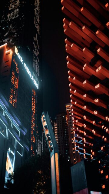 Nighttime Cityscape With Vibrant Lighting
