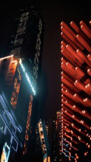 nighttime-cityscape-modern-skyscrapers