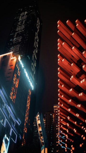 nighttime-cityscape-modern-skyscrapers