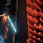 Vibrant Cityscape: Modern Skyscrapers at Night