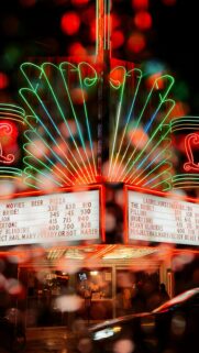 Neon Nights: Theater Marquee Wallpaper