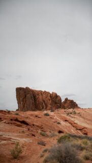 Red Rock Formations Under A Cloudy Sky