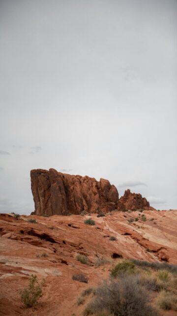 Red Rock Formations Under A Cloudy Sky