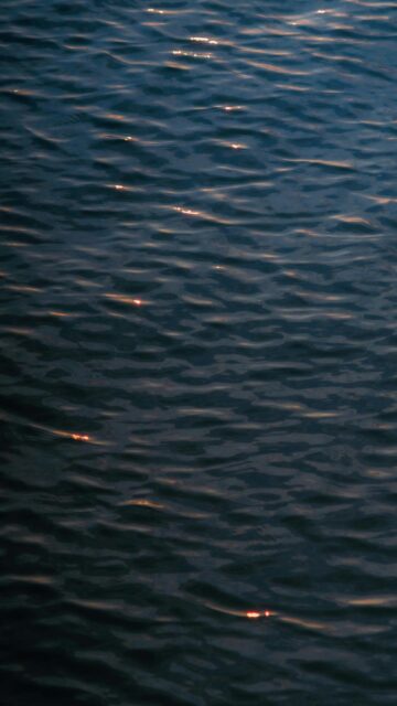 Rippling Dark Blue Water with Golden Light Reflections