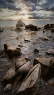 Serenene Coastal Scene at Sunset