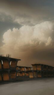 Dramatic Cloudscape with Arched Structures