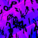 Vibrant Background with Scattered Black Letters
