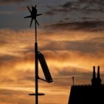 Sunset Weather Vane Silhouette Mobile Wallpaper