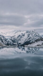 Snowy Mountain Reflections