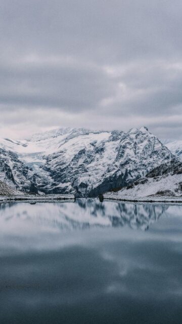 Snowy Mountain Reflections