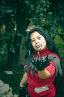 Striking Cosplay Character In A Vibrant Red Costume Posing Outdoors In Ciudad De M Xico – Free 4K HD Download