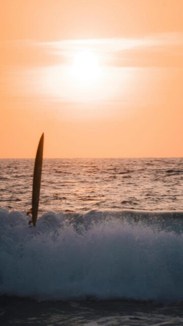 Surfing Sunset - Mobile Wallpaper