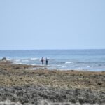 Rocky Ocean View with Two Fishermen