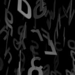Linguistic Patterns on Black Background