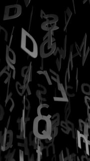 Linguistic Patterns on Black Background