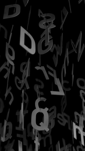 Linguistic Patterns on Black Background
