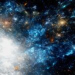 Stunning Cosmic View - Vibrant Blue And White Nebula With Stars