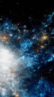 Stunning Cosmic View – Vibrant Blue And White Nebula With Stars