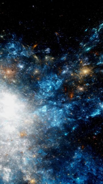 Stunning Cosmic View - Vibrant Blue And White Nebula With Stars