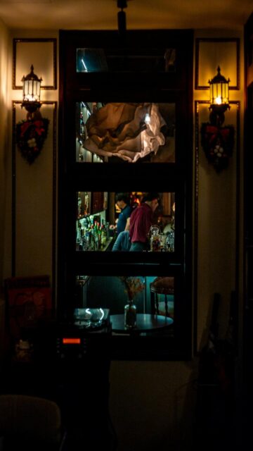 Bar Scene Mobile Wallpaper - View Through A Window