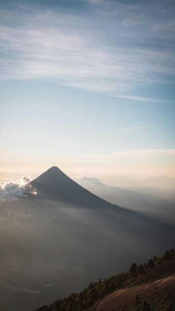 Volcano Sunrise Landscape Wallpaper
