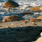 Waves Crash On Rocky Beach