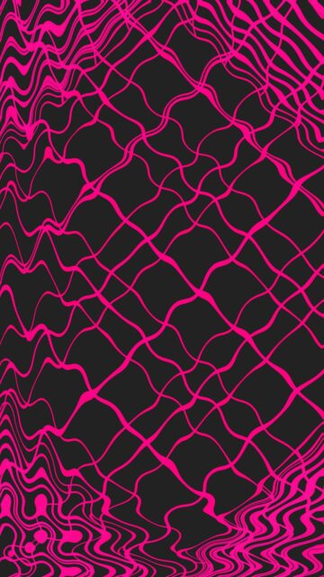 Wavy Pink Grid Pattern on Dark Background Wallpaper