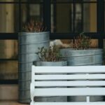 Cozy Outdoor Spot with White Bench