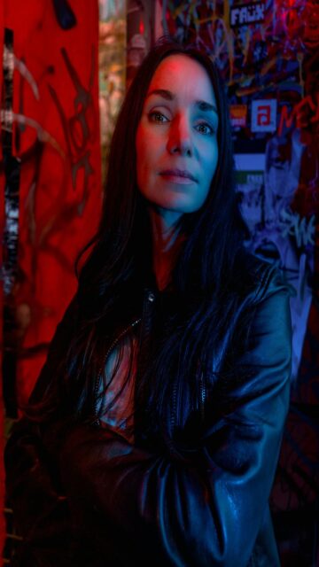 Leather Jacket Woman with Arms Crossed