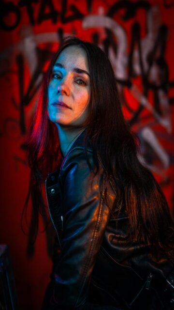 Moody Woman with Leather Jacket