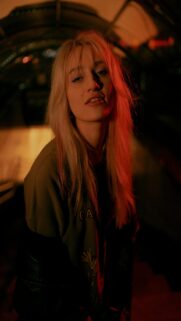 Blonde Hair Illuminated By Red Light